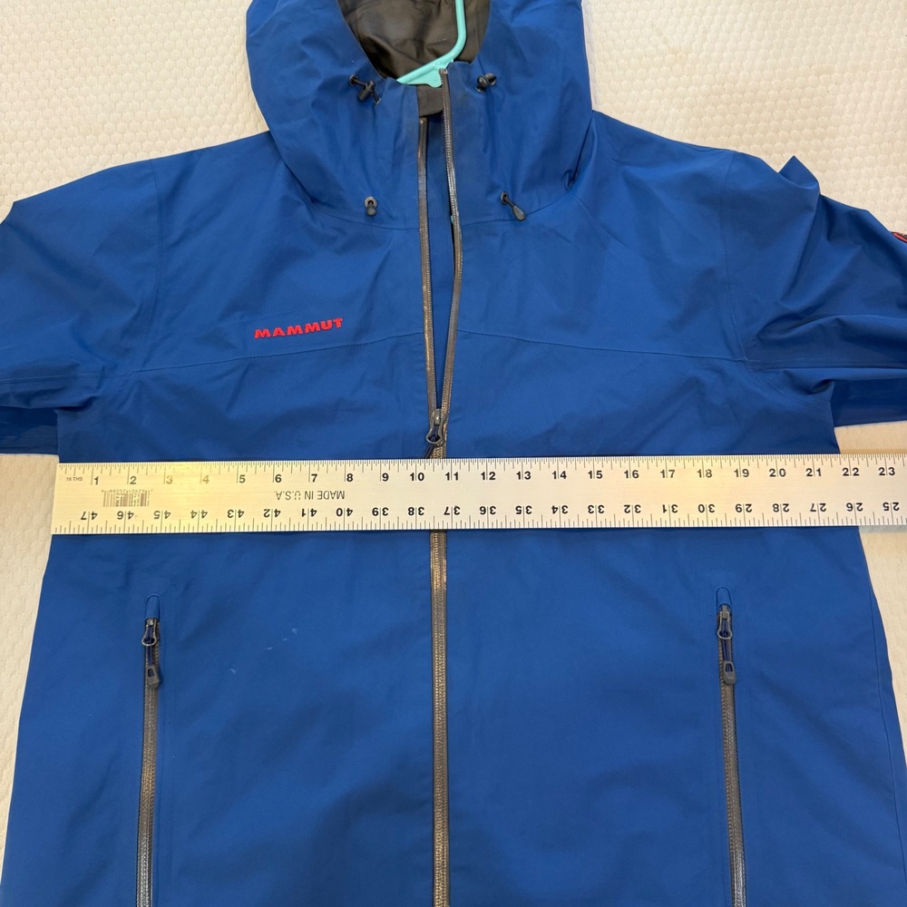 Mammut Gore-Tex Hardshell Rain Jacket Mens Large Blue Waterproof Hooded Full Zip - Picture 5 of 7